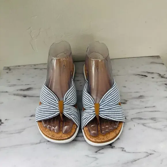 Clark’s Eliza Shore Slide Blue Sandals Women’s Size 7 - Picture 3 of 11